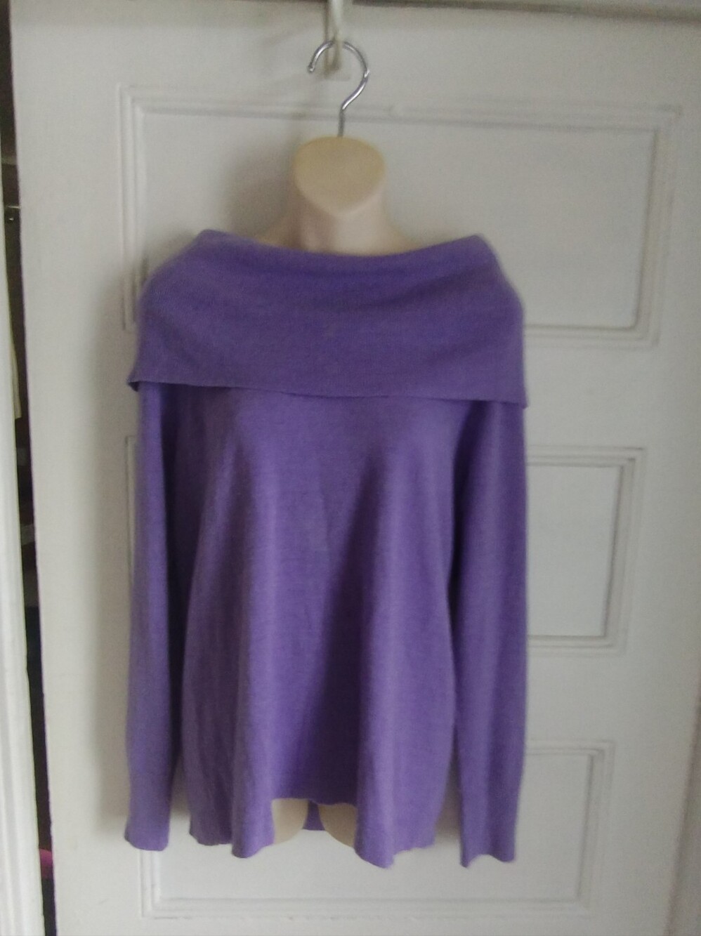 Lily Morgan Purple Off-Shoulder Women's Sweater SZ Xl